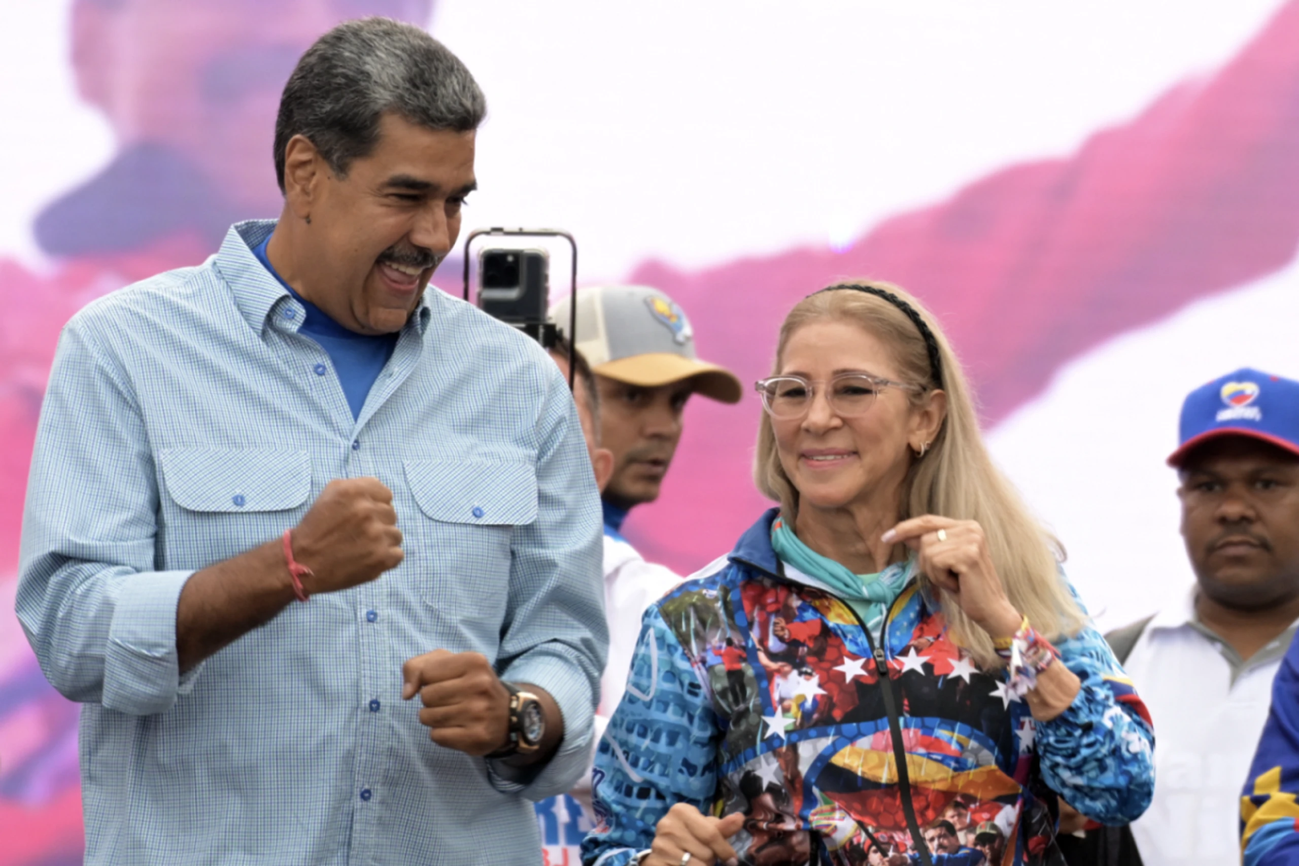 Nicolás Maduro mit seiner Frau Cilia Flores vor der Verhaftung