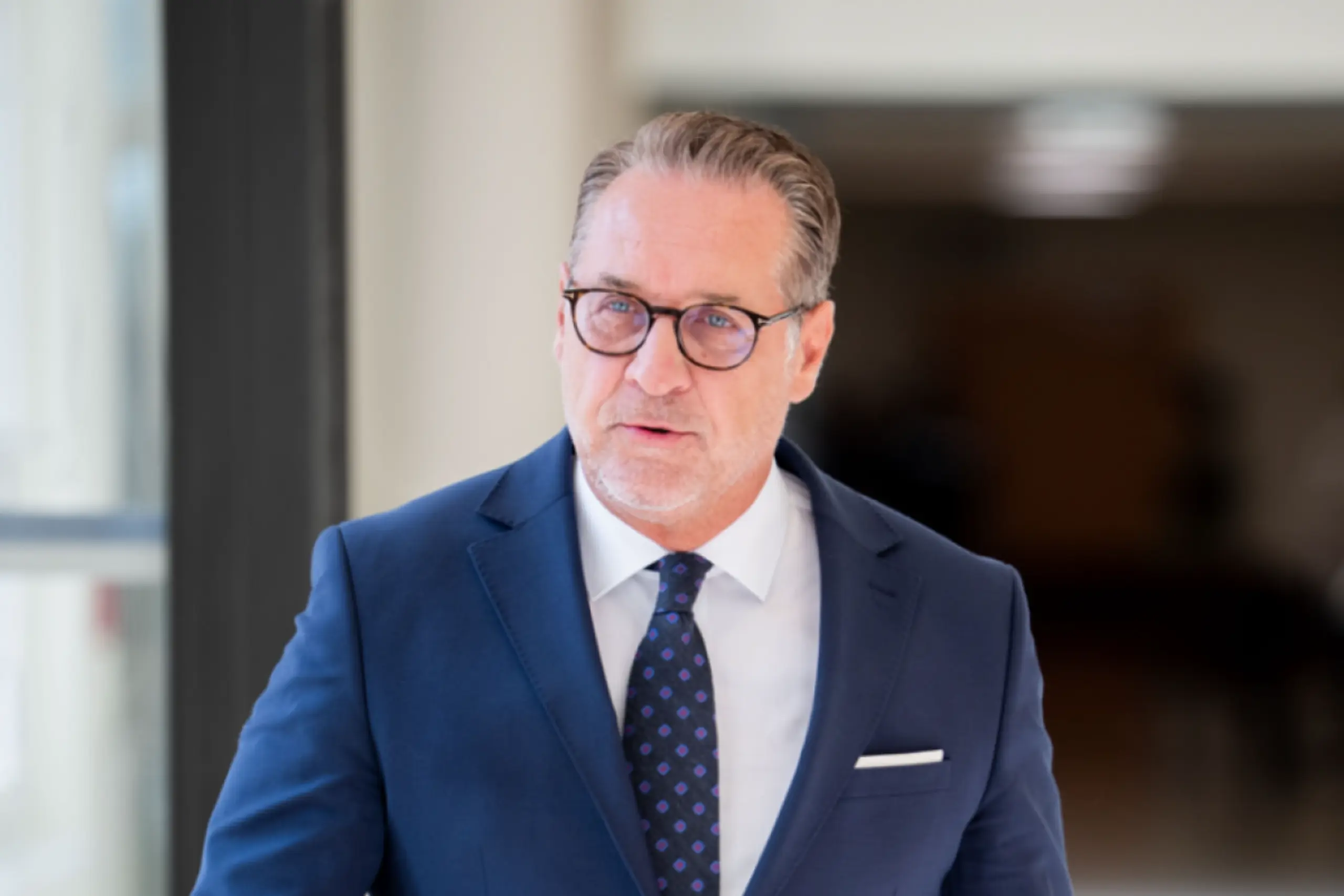 Strache beim Prozess in der Causa "Lebensversicherung" im Mai