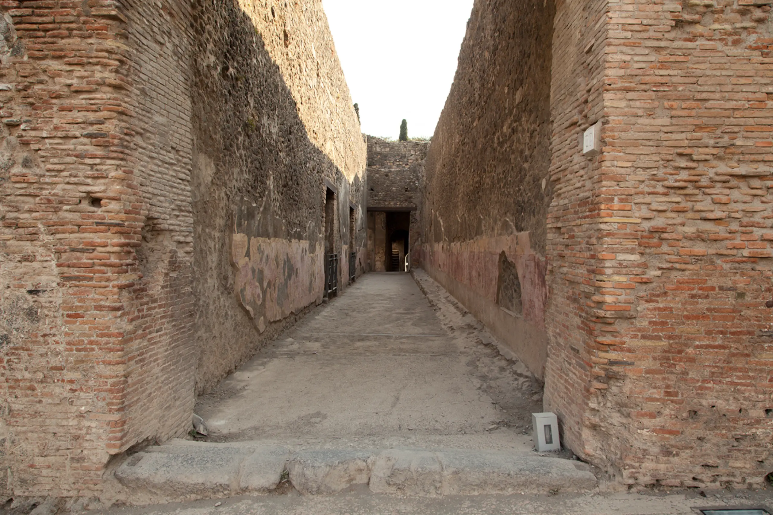 Eine Gasse im untergegangenen Pompeji