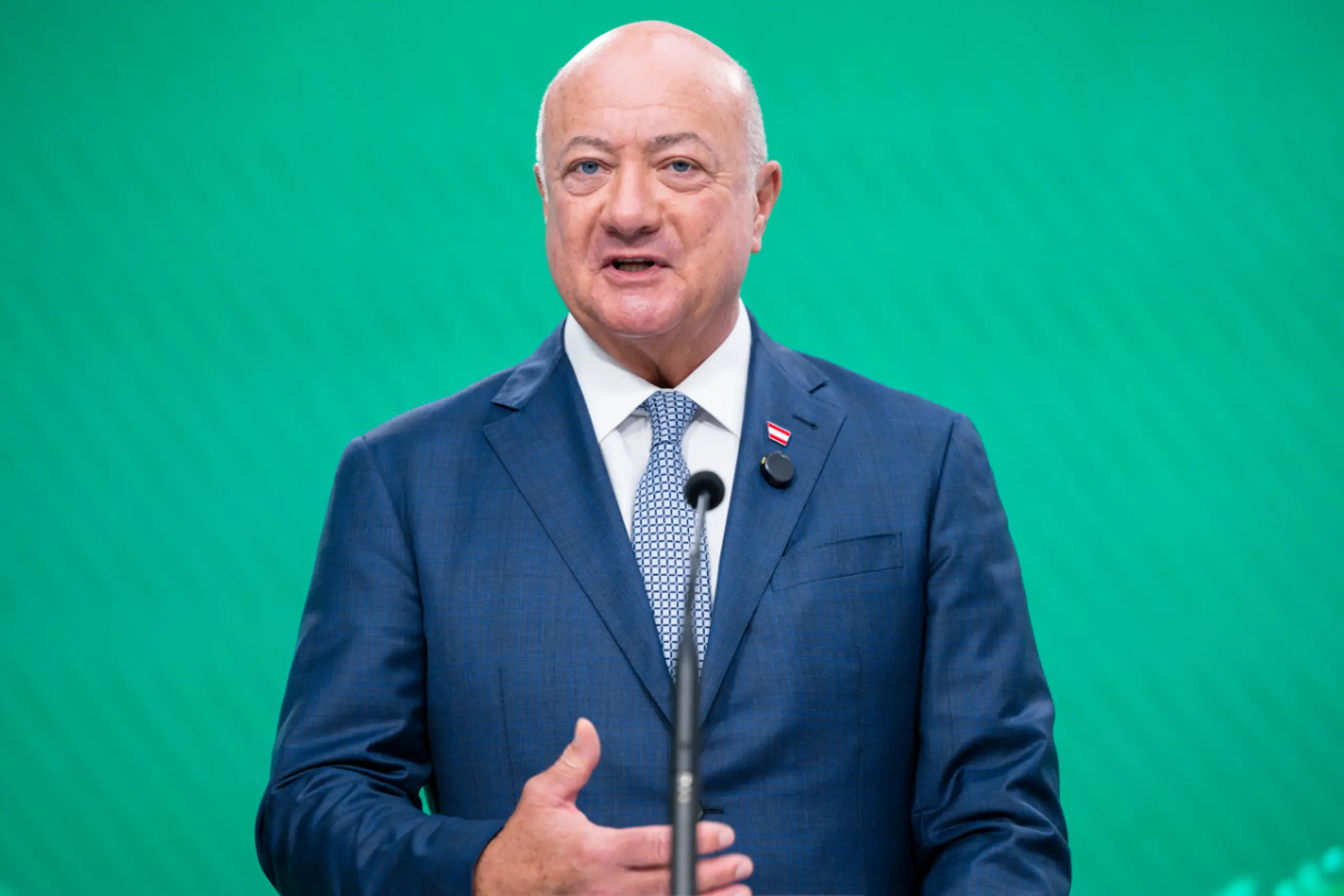 Bundeskanzler Christian Stocker bei einer Pressekonferenz Ende Oktober